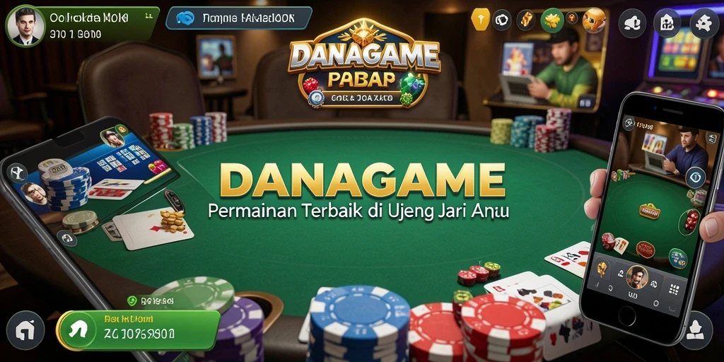 Screenshot gameplay DANAGAME yang menampilkan suasana permainan Poker yang seru.