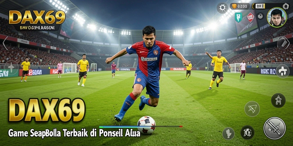 Tampilan gameplay menegangkan dalam pertandingan sepak bola.