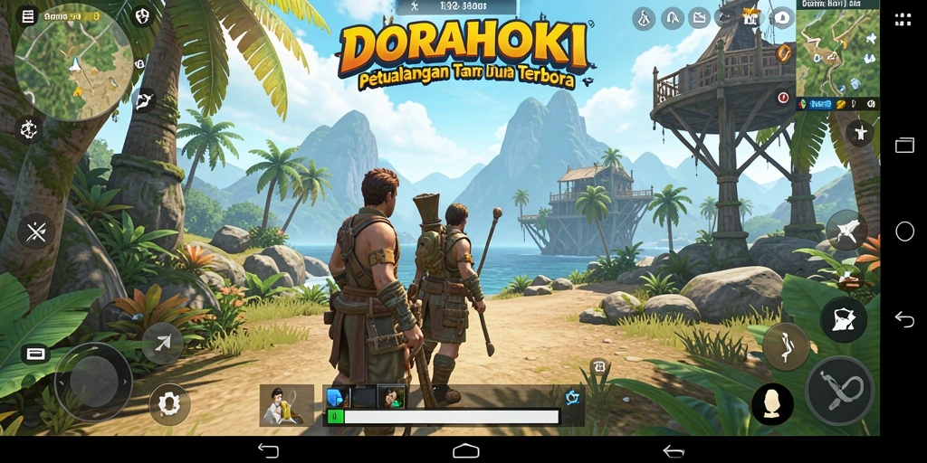 Tampilan menakjubkan dari gameplay DORAHOKI di dunia terbuka.