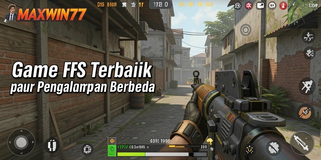 Gameplay mendebarkan MAXWIN77 dalam medan perang FPS.